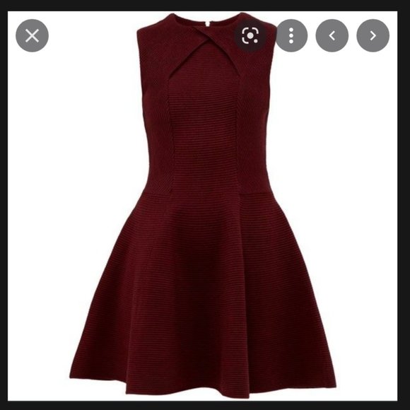 Ted Baker Azelia ALine Skater Maroon Burgundy Dress size 1 nwot - Picture 5 of 5
